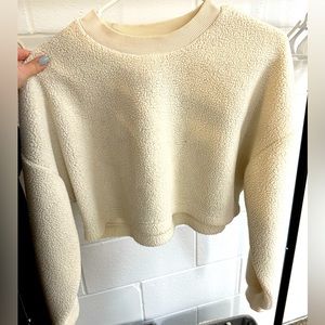 like new xx-small cream cropped sherpa sweater from Sunday Best